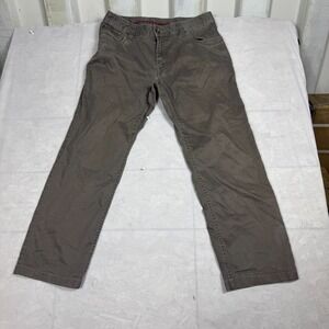 Prana Mens Straight Leg Jeans Brown Denim 5-Pocket Comfort Size 33Wx32L
